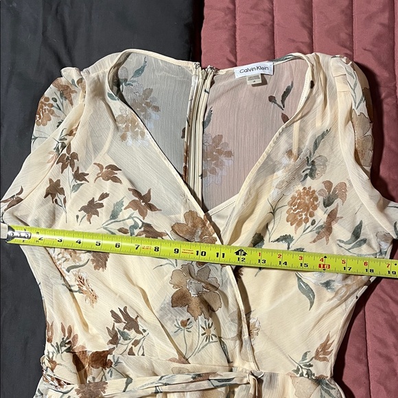 Calvin Klein Cream Floral Midi Dress - Picture 6 of 7